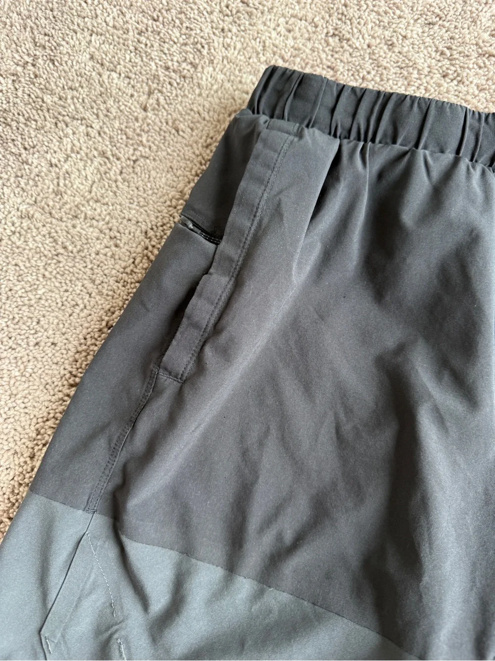 lululemon athletica Men's Two-Tone Charcoal and Dark Gray Athletic Shorts